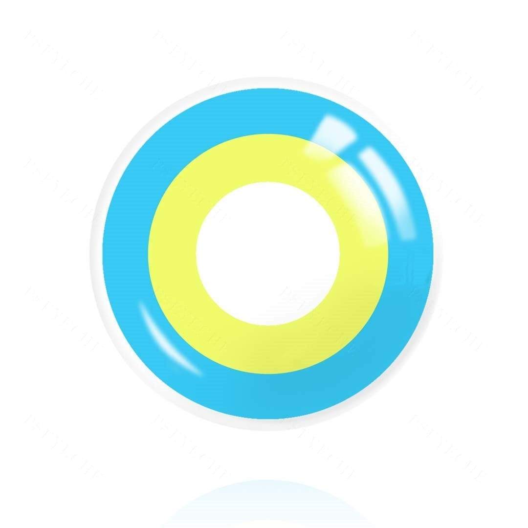 Blue And Yellow Circle eye lenses