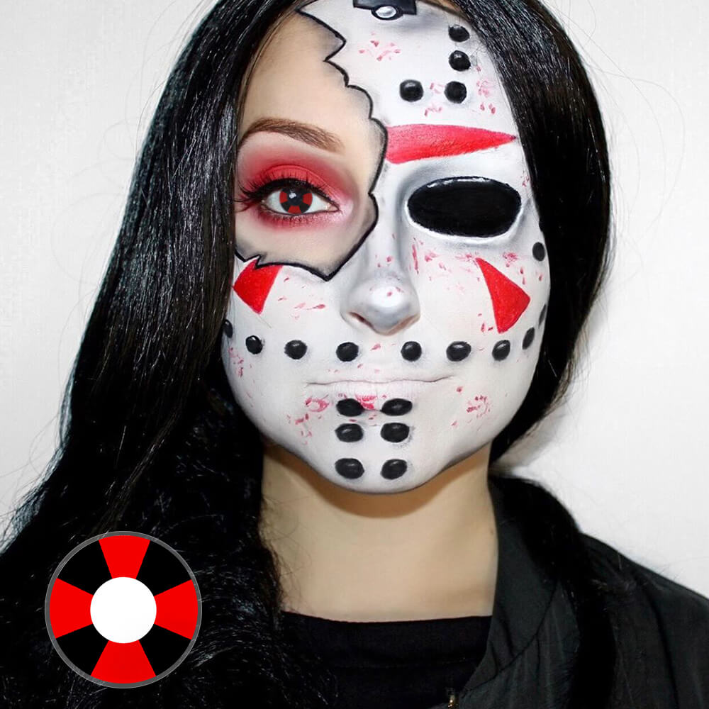 Red Black Cross Contacts for cosplay