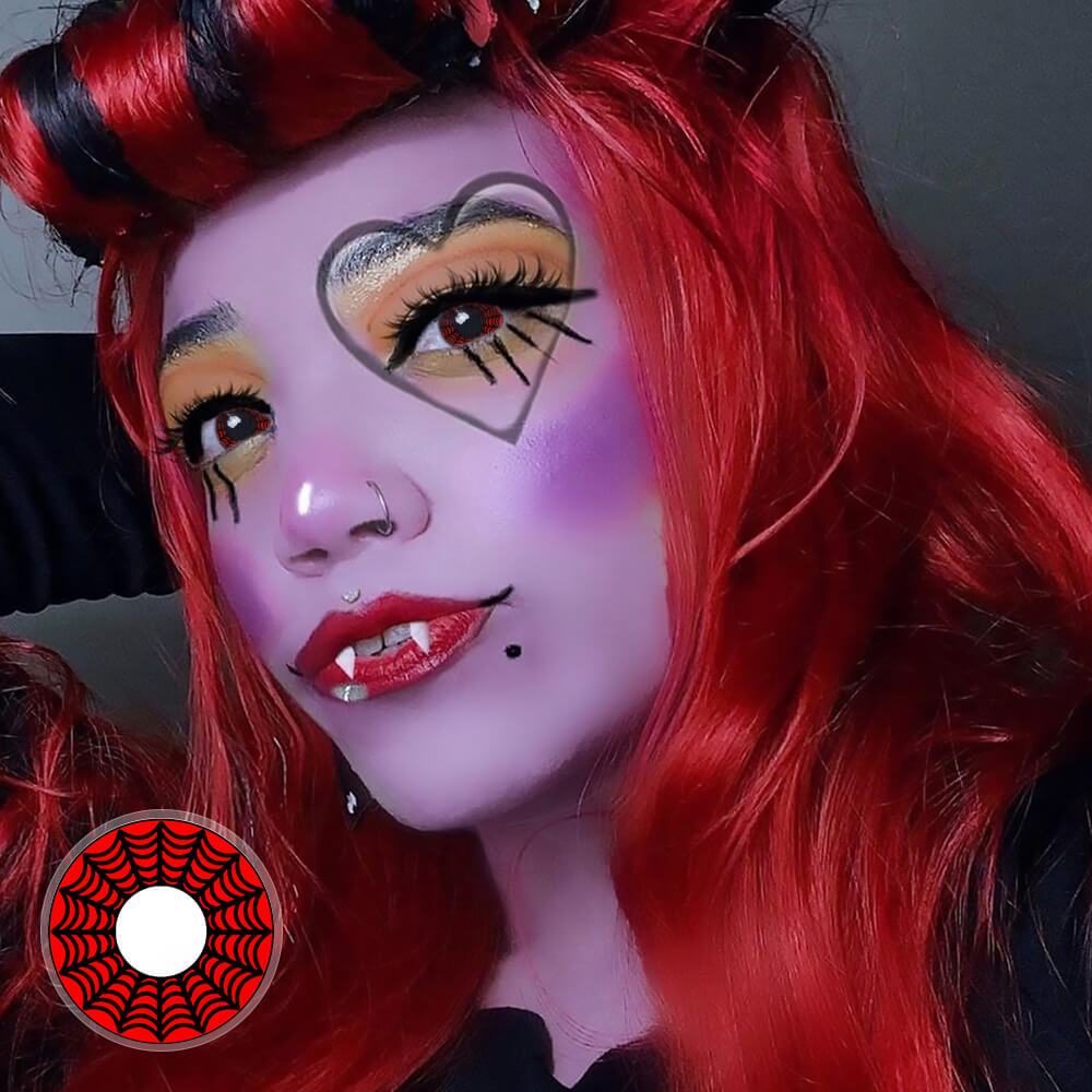 Red Spider Web eye contacts for cosplay