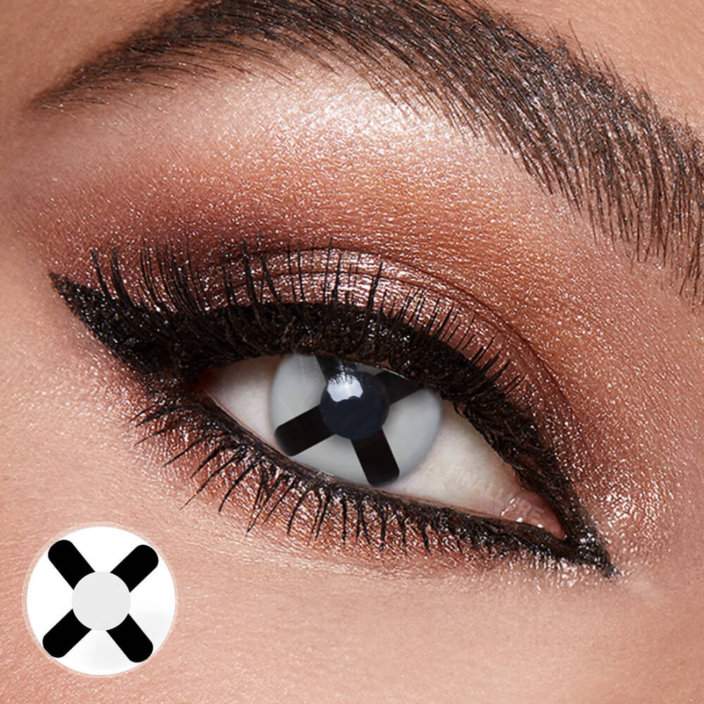 Cross Black White Cosmetic Contact Lenses