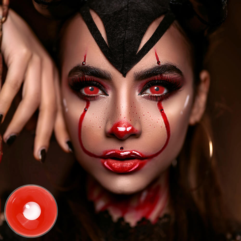 Blood Red Mini Sclera Lenses for Halloween