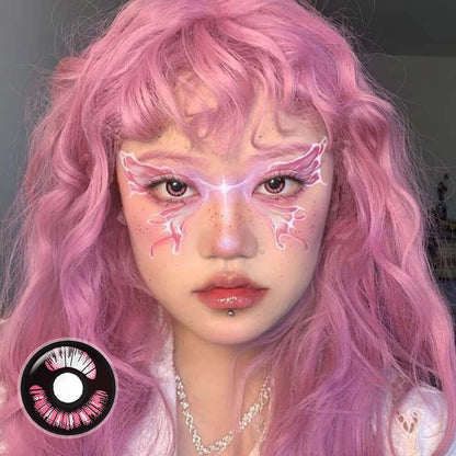 Girly Pink Anime Eye Cosplay Contacts