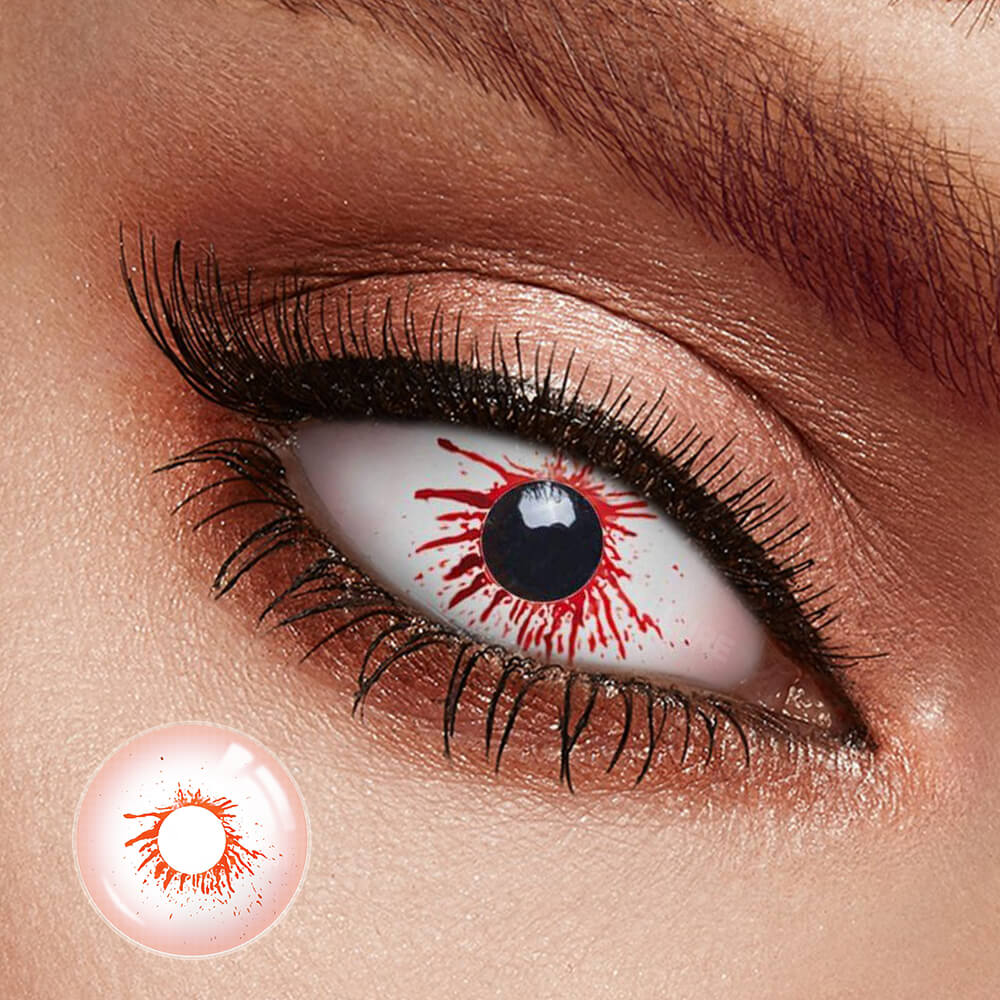 Halloween Pink Zombie Eye Sclera Contacts