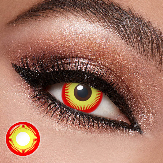 Halloween Red Yellow Geared Contacts