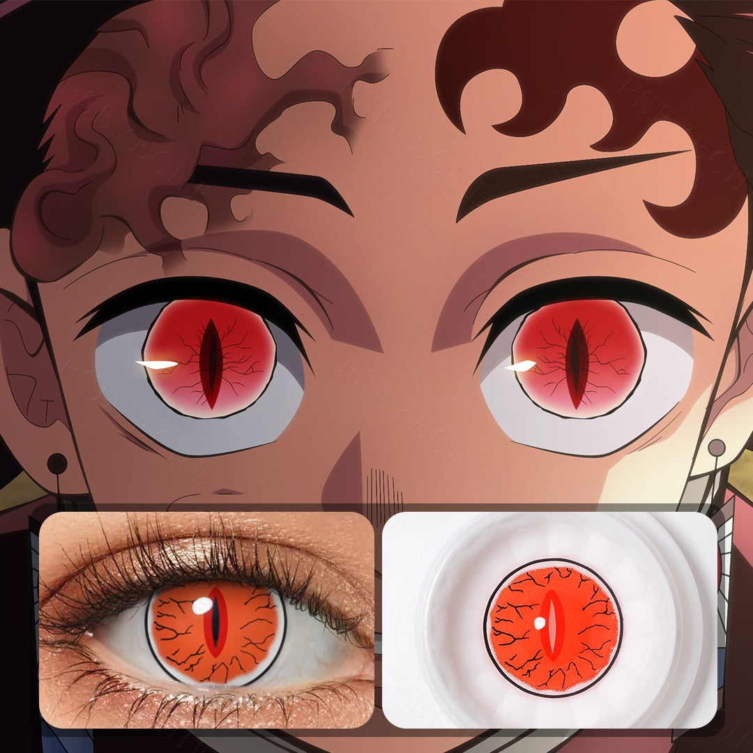 Orange Muzan Demon Eyes Anime Contacts