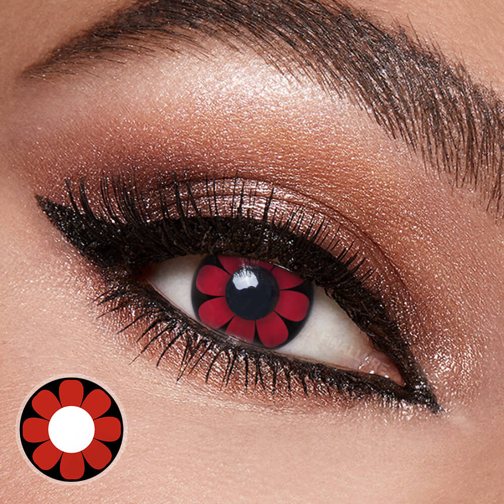 Red Daisy Contact Lenses