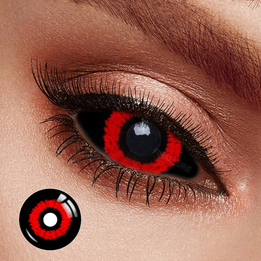 Black iris Red Shock Sclera Contacts