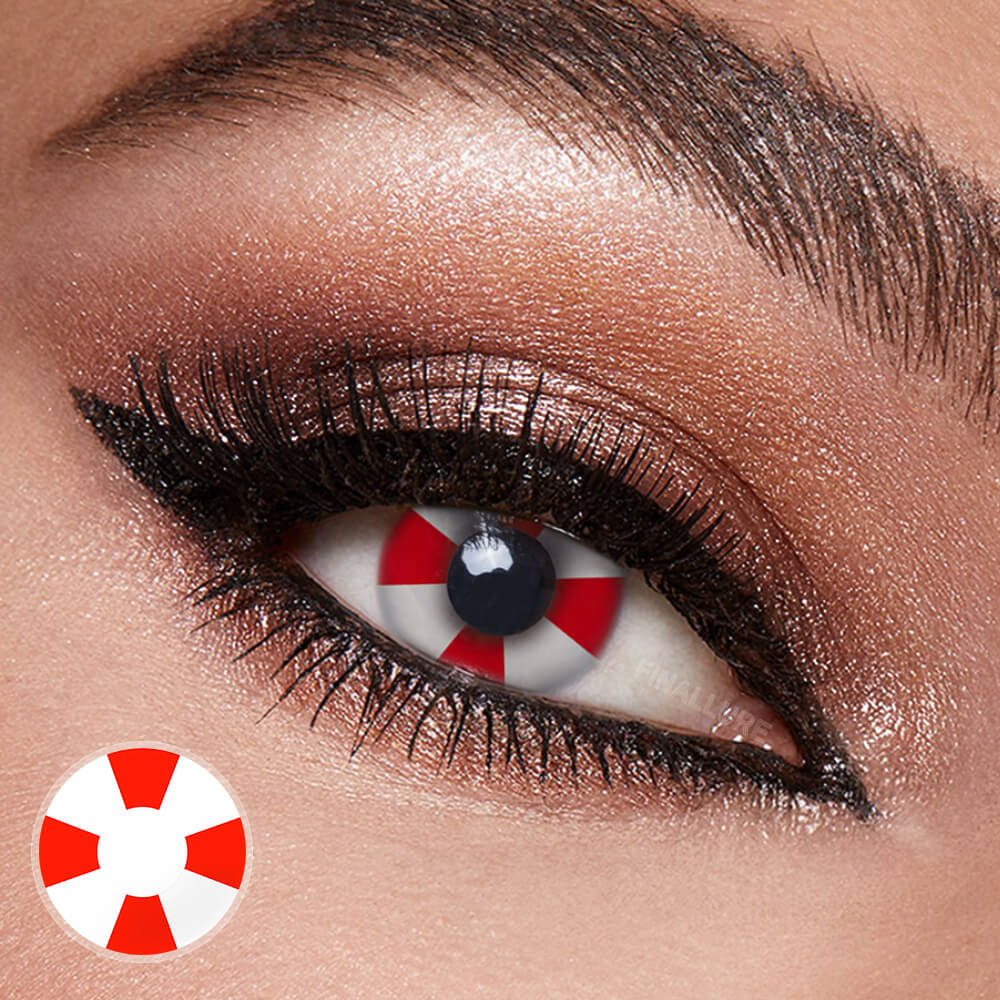 Red White Cross Contact Lenses