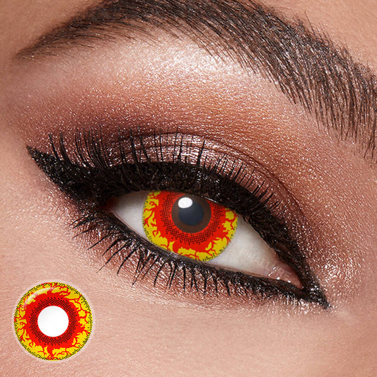 Yellow Blood Splat Halloween Contacts