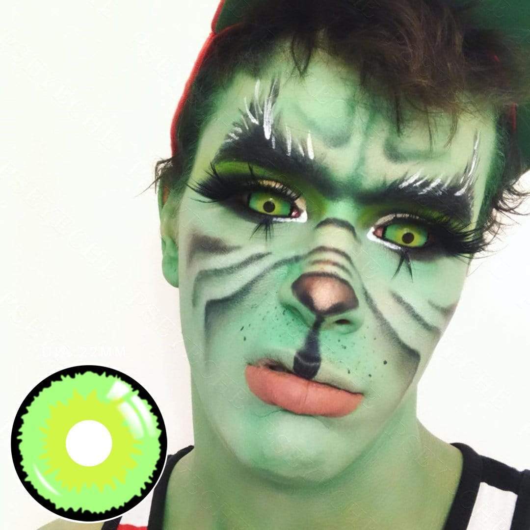 Green Demon Sclera Contacts for Halloween Cosplay