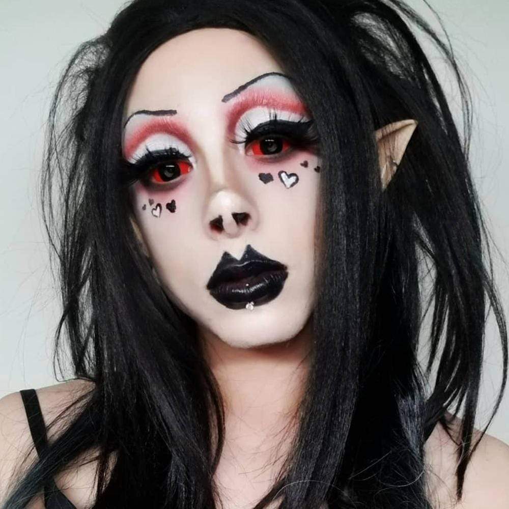 Red & Black Sclera Contacts for cosplay
